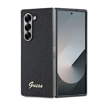 Guess PC/TPU Glitter Flakes Metal Logo Zadní Kryt pro Samsung Galaxy Z Fold 6 Black GUHCZFD6HGGSHK