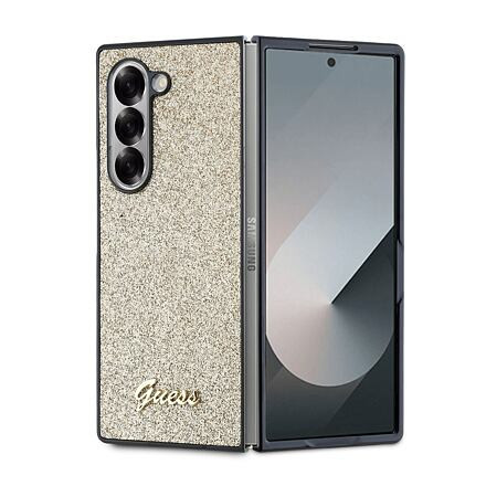 Guess PC/TPU Glitter Flakes Metal Logo Zadní Kryt pro Samsung Galaxy Z Fold 6 Gold GUHCZFD6HGGSHD