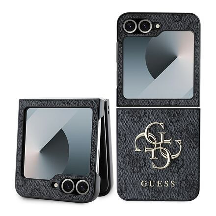 Guess PU 4G Metal Logo Zadní Kryt pro Samsung Galaxy Z Flip 6 Grey GUHCZF64GMGGR