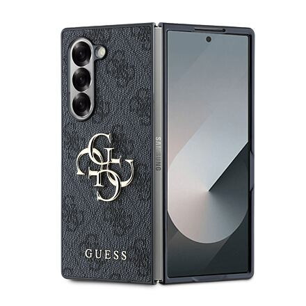 Guess PU 4G Metal Logo Zadní Kryt pro Samsung Galaxy Z Fold 6 Grey GUHCZFD64GMGGR