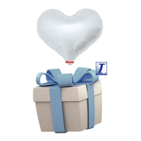 Létající balónek srdce stříbrné metalické 35 cm - TAKARA KOSAN