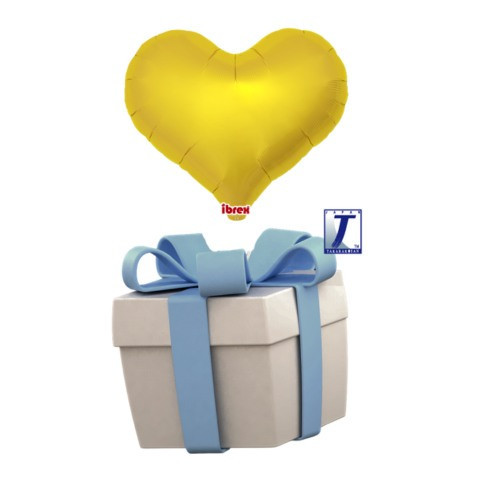 Létající balónek srdce zlaté metalické 35 cm - TAKARA KOSAN