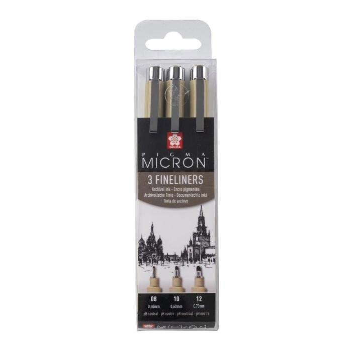 Sakura Sada Pigma Micron Black 3 ks