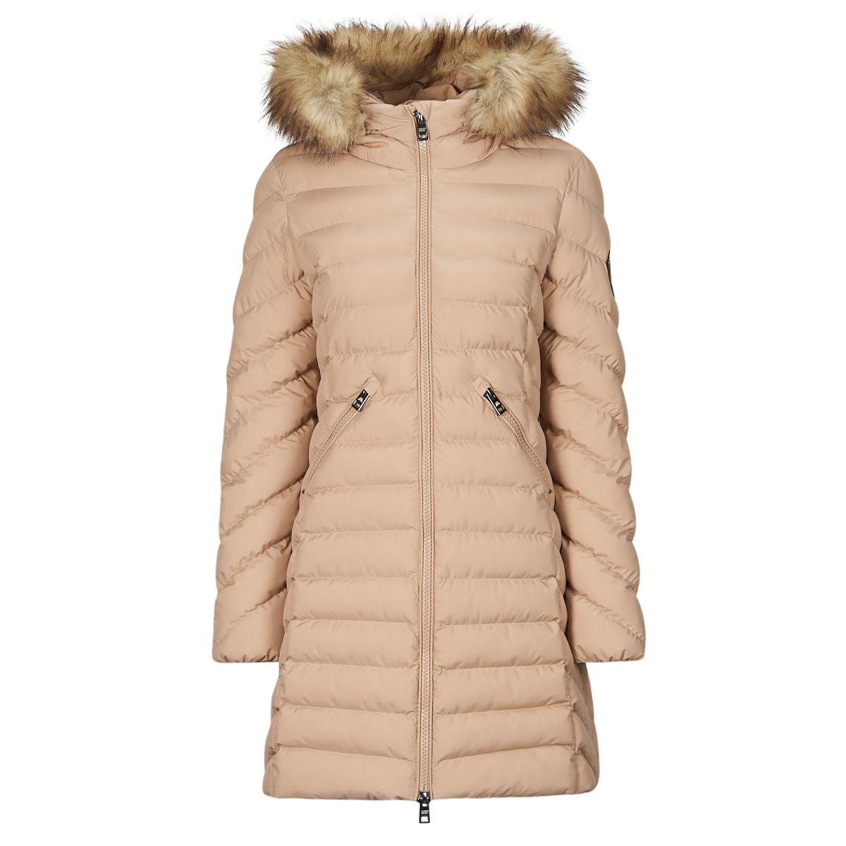 Superdry  FUJI HOODED MID FAUSSE FOURRURE  Béžová