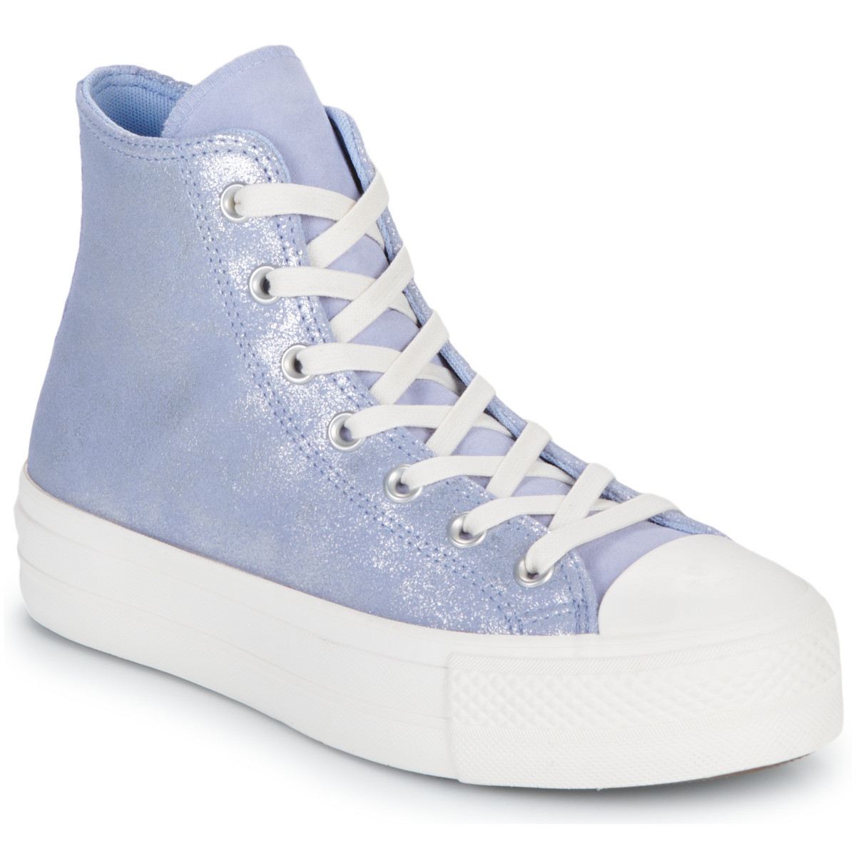 Converse  CHUCK TAYLOR ALL STAR LIFT PLATFORM SUEDE SHIMMER  Modrá