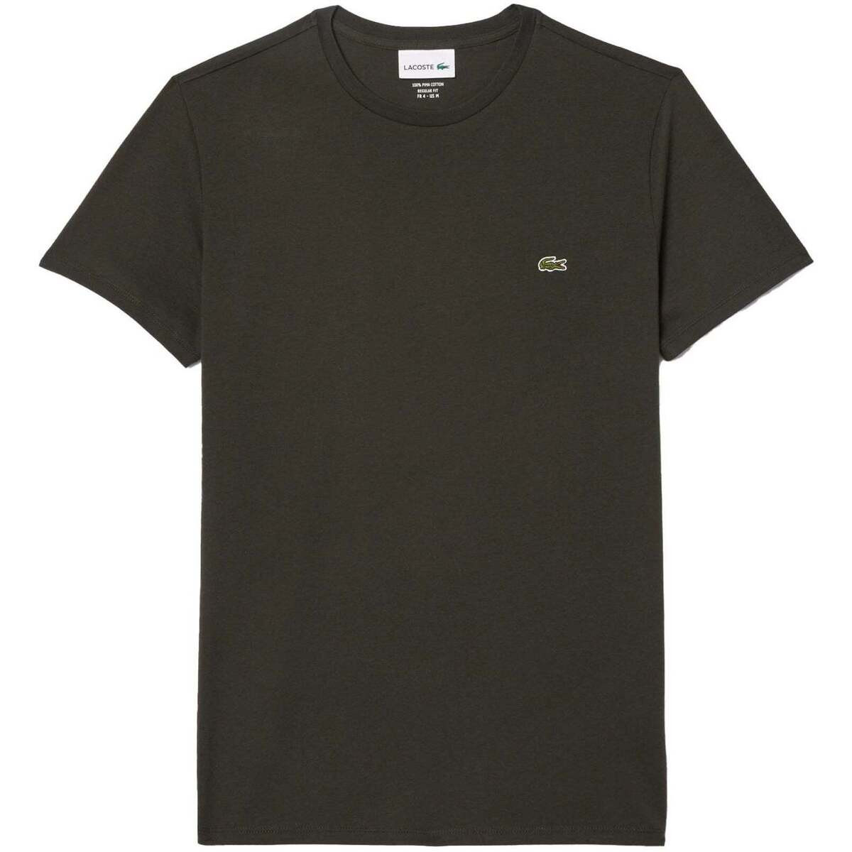 Lacoste  Cotton Pima Crew Neck T-Shirt Dark Khaki Green  Zelená