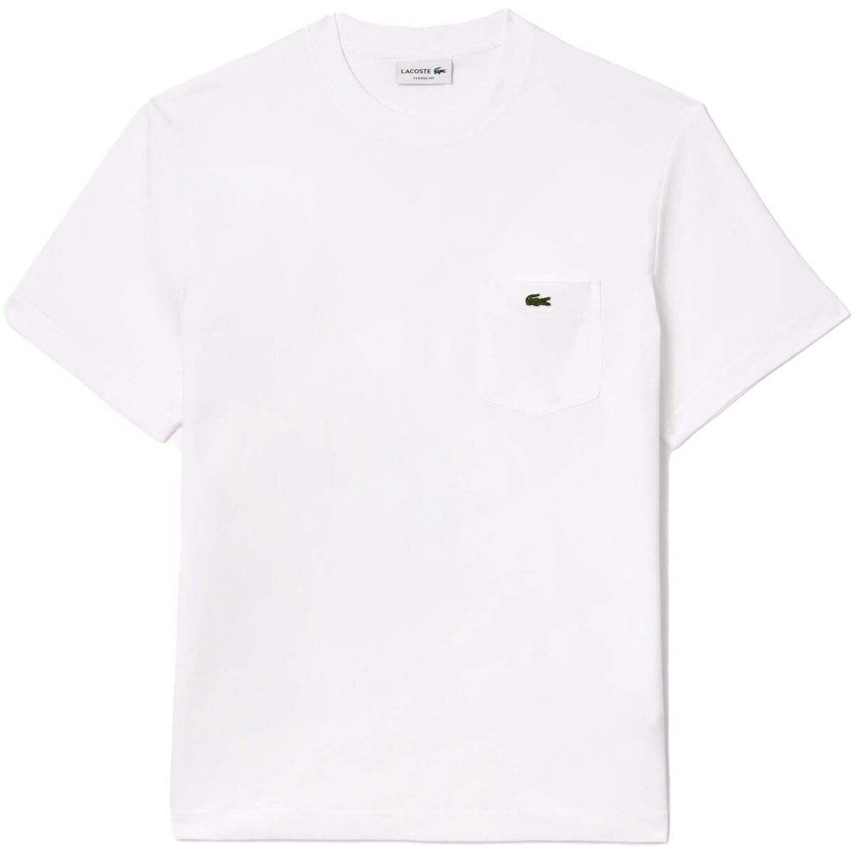 Lacoste  Chest Pocket Cotton T-Shirt White  Bílá