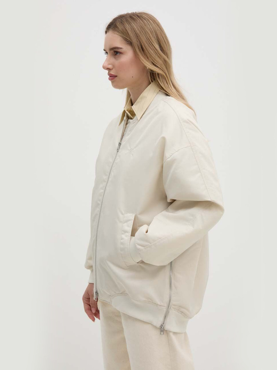 Calvin Klein dámský béžový bomber - M (ACF)