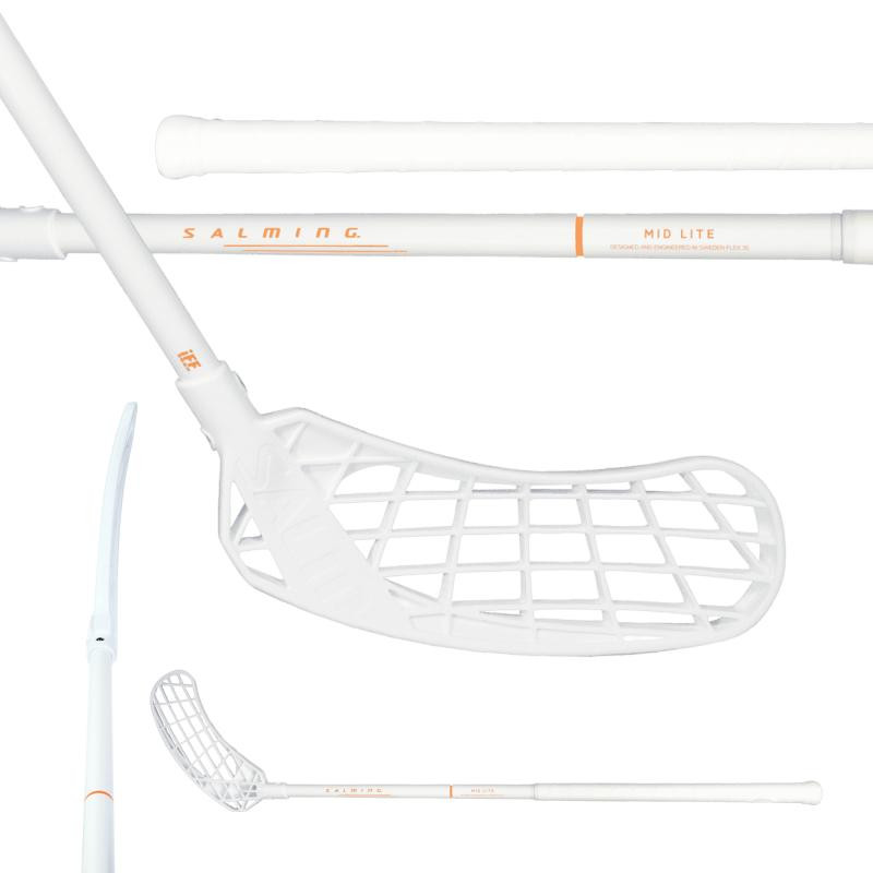 Salming Quest2 Mid Midlite 35 JR White/Nectarine