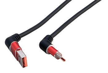 Roline USB 2.0 kabel USB A(M) - USB C(M), lomené otočné konektory, svítící, 60W, 2m