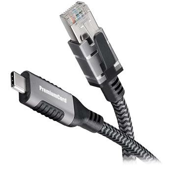 PremiumCord Ethernetový kabel USB-C -> LAN RJ45 10/100/1000 MBIT délka 2m