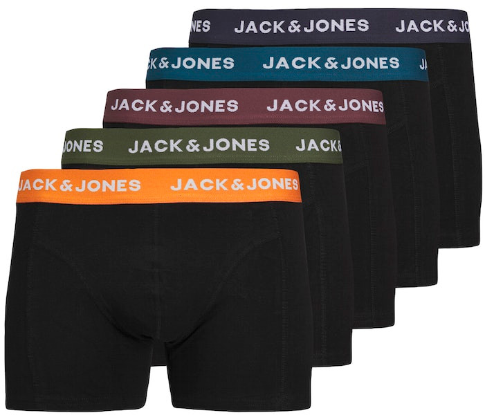 Jack&Jones 5 PACK - pánské boxerky JACOLIVER 12259103 Black L