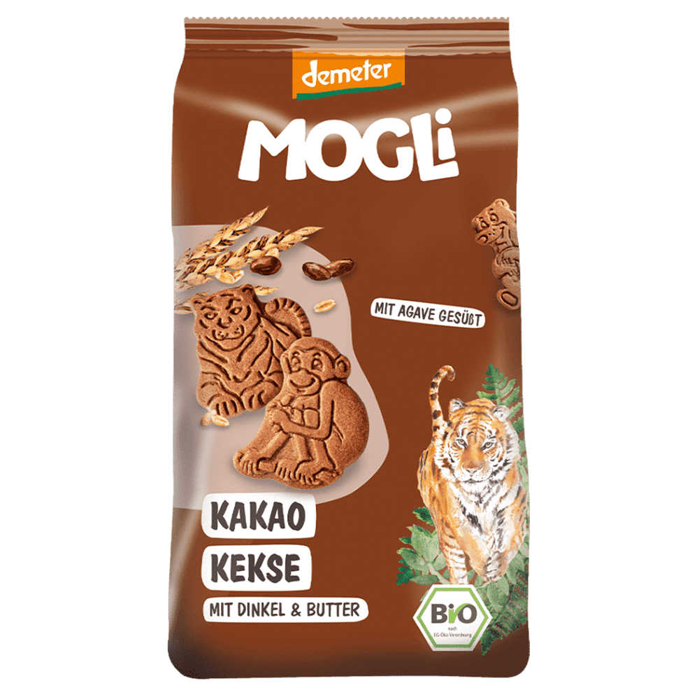 MOGLI Bio kakaové sušenky s certifikací Demeter 3r+ 125 g