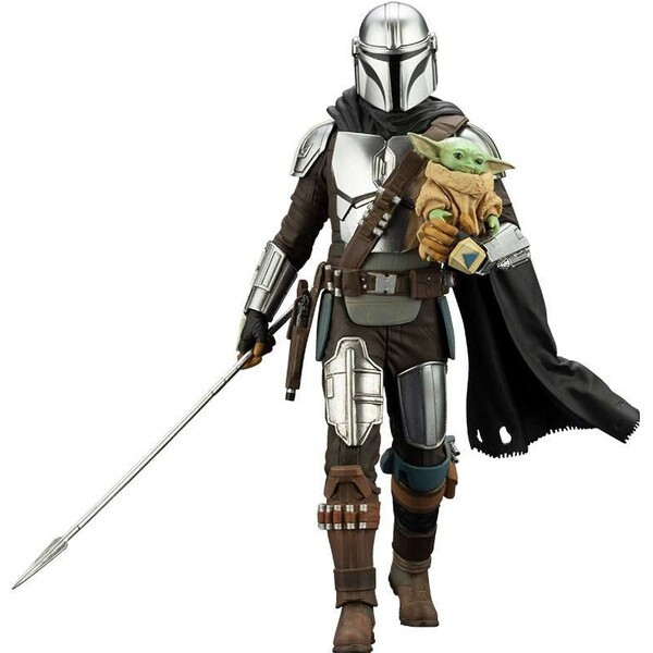 Soška Kotobukiya ARTFX 1/10 SW: The Mandalorian - Mandalorian & Grogu w/ Beskar Staff 18 cm