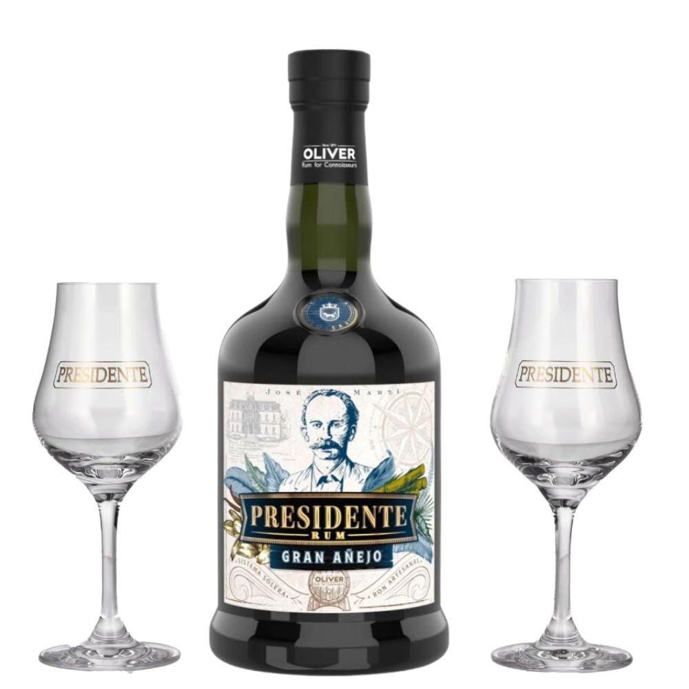 Presidente Marti Gran Aňejo 0,7l 40% + 2x sklo GB