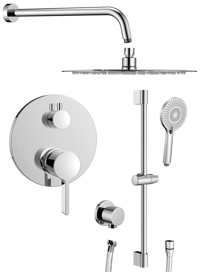 SAPHO ICONIC podomítkový sprchový set s pákovou baterií, 2 výstupy, posuvný držák sprchy, chrom AF042-02