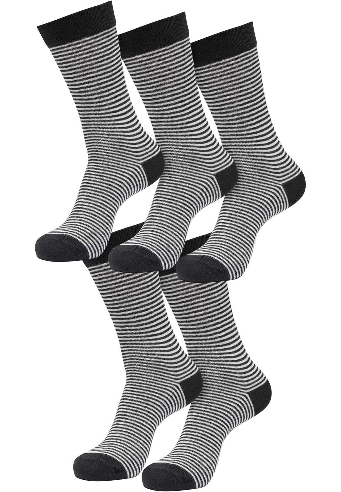 Fine Stripe Socks 5-Pack - black/whitesand 43-46