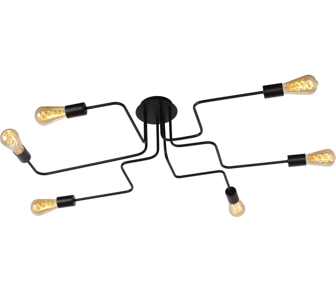 Lucide Lucide 21112/06/30 - Přisazený lustr LESTER 6xE27/40W/230V černá