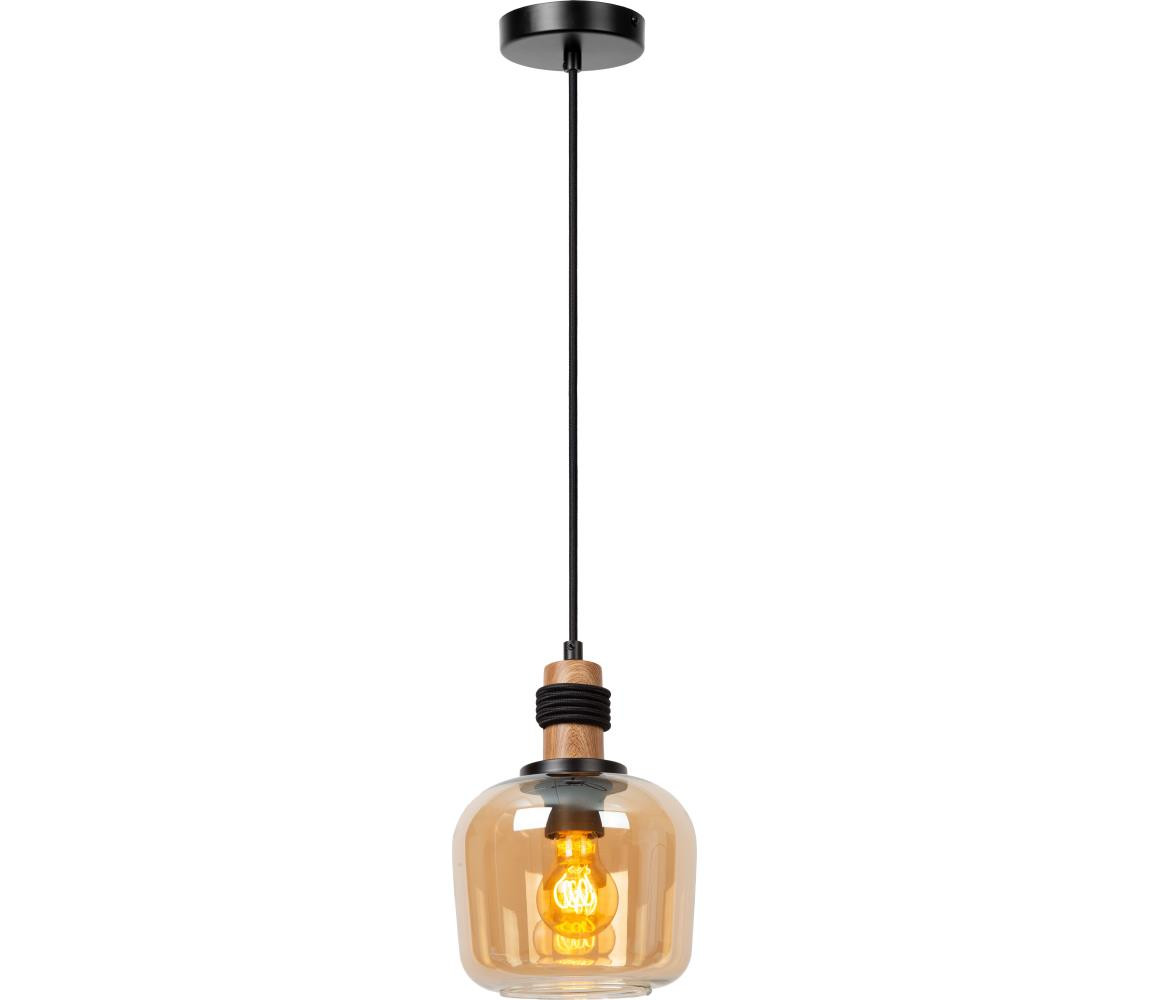 Lucide Lucide 45408/18/62 - Lustr na lanku ILONA 1xE27/40W/230V pr. 18 cm černá/béžová