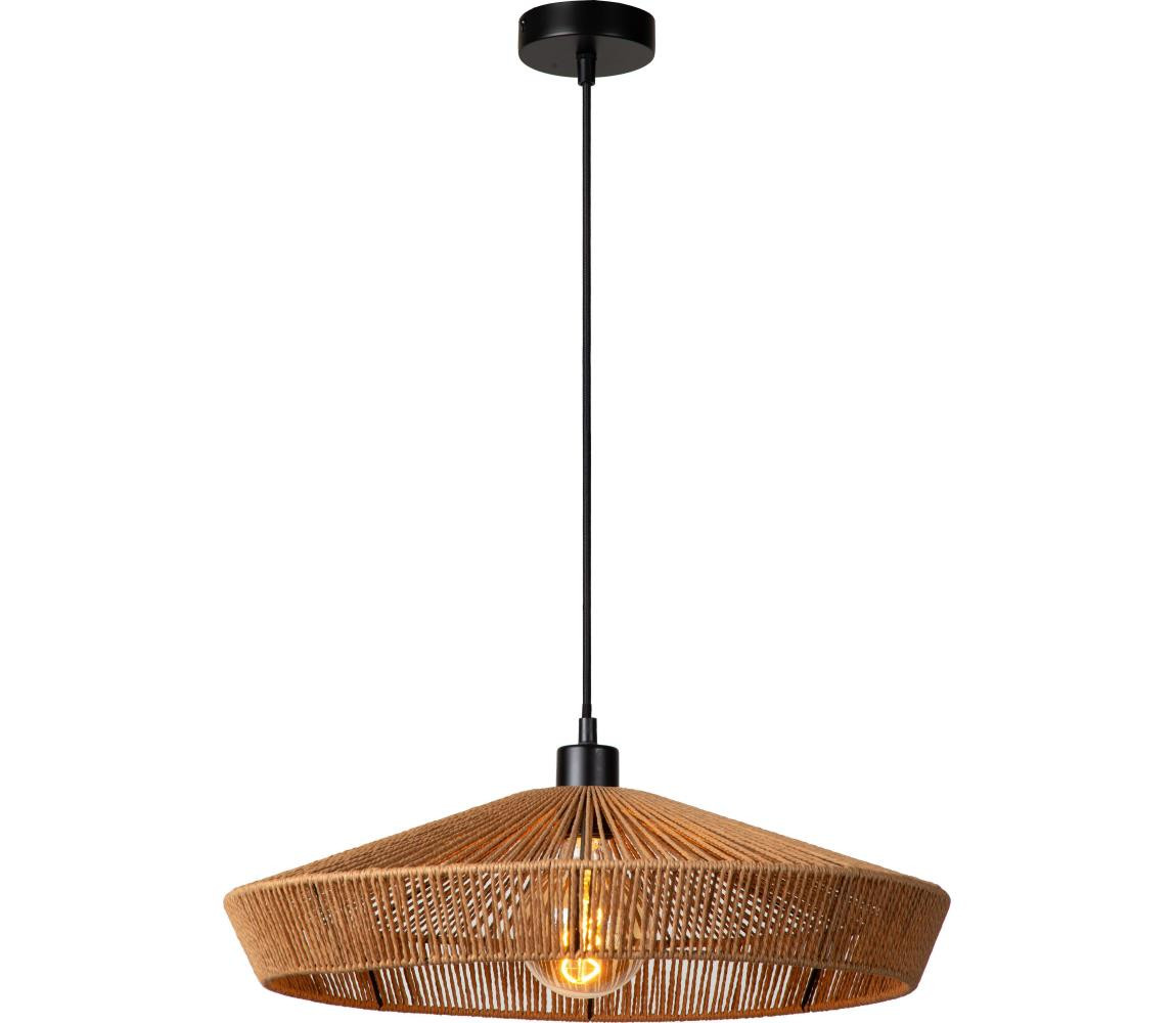 Lucide Lucide 10413/50/72 - Lustr na lanku YUNKAI 1xE27/60W/230V pr. 50 cm hnědá