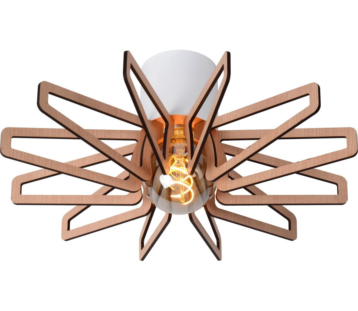 Lucide Lucide 77184/45/31 - Stropní svítidlo ZIDANE 1xE27/15W/230V bílá/hnědá