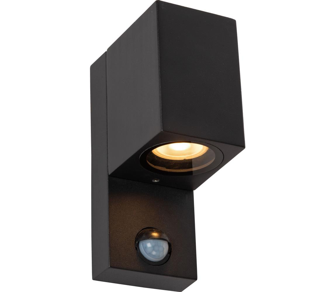 Lucide Lucide 69802/01/30 -Venkovní svítidlo se senzorem ZARO 1xGU10/7W/230V IP65 černá