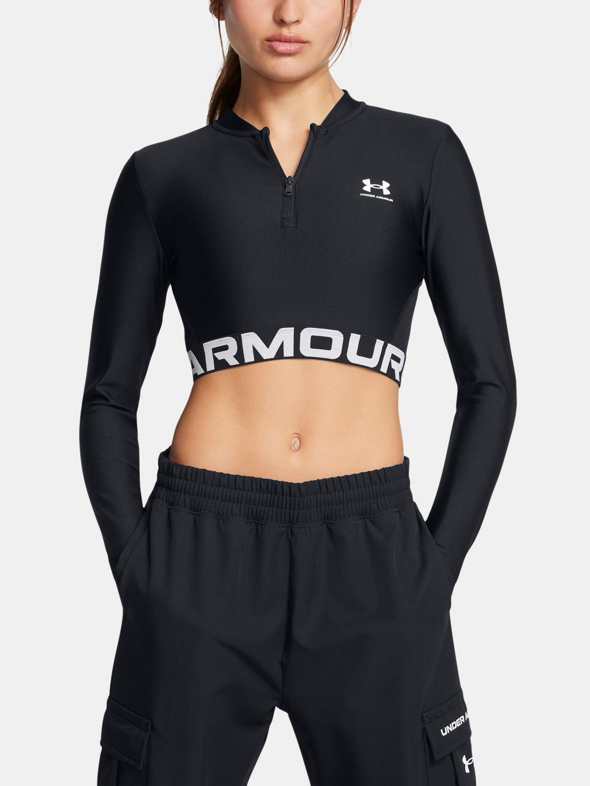 Under Armour Dámské tričko HeatGear Rib 1/4 Zip LS - Dámské