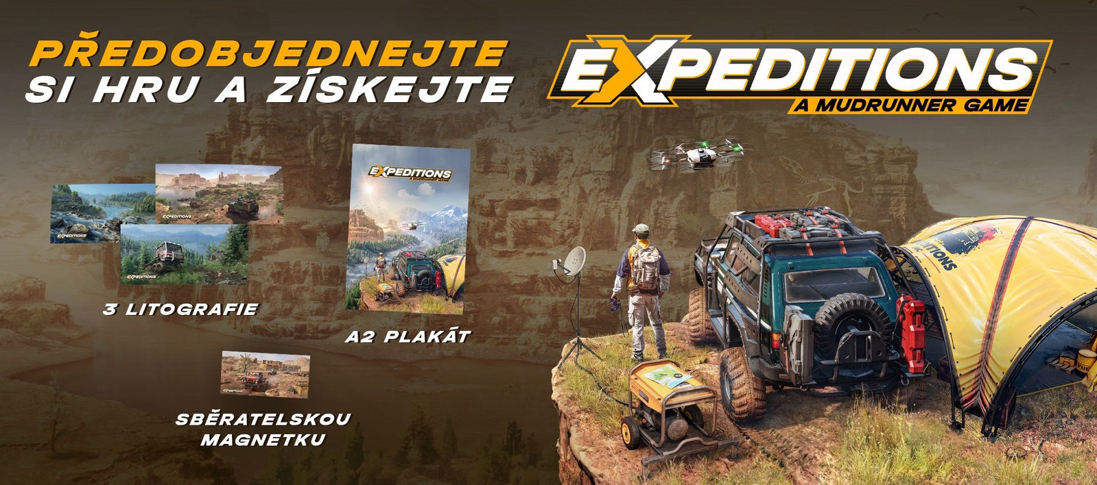 Focus Home Expeditions: A MudRunner Game - Magnetka, plakát a 3x litografie