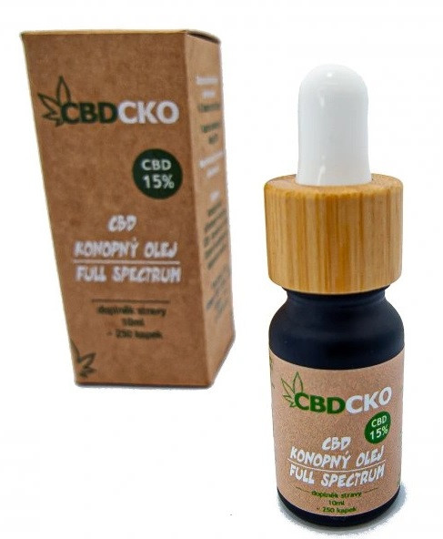 CBDCKO CBD olej 15% broad spectrum 10 ml