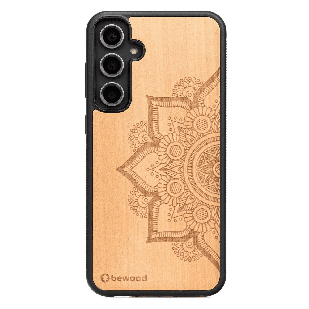 Dřevěné pouzdro Bewood Mandala Apple pro Samsung Galaxy S23 FE - světle hnědé 5906306002159