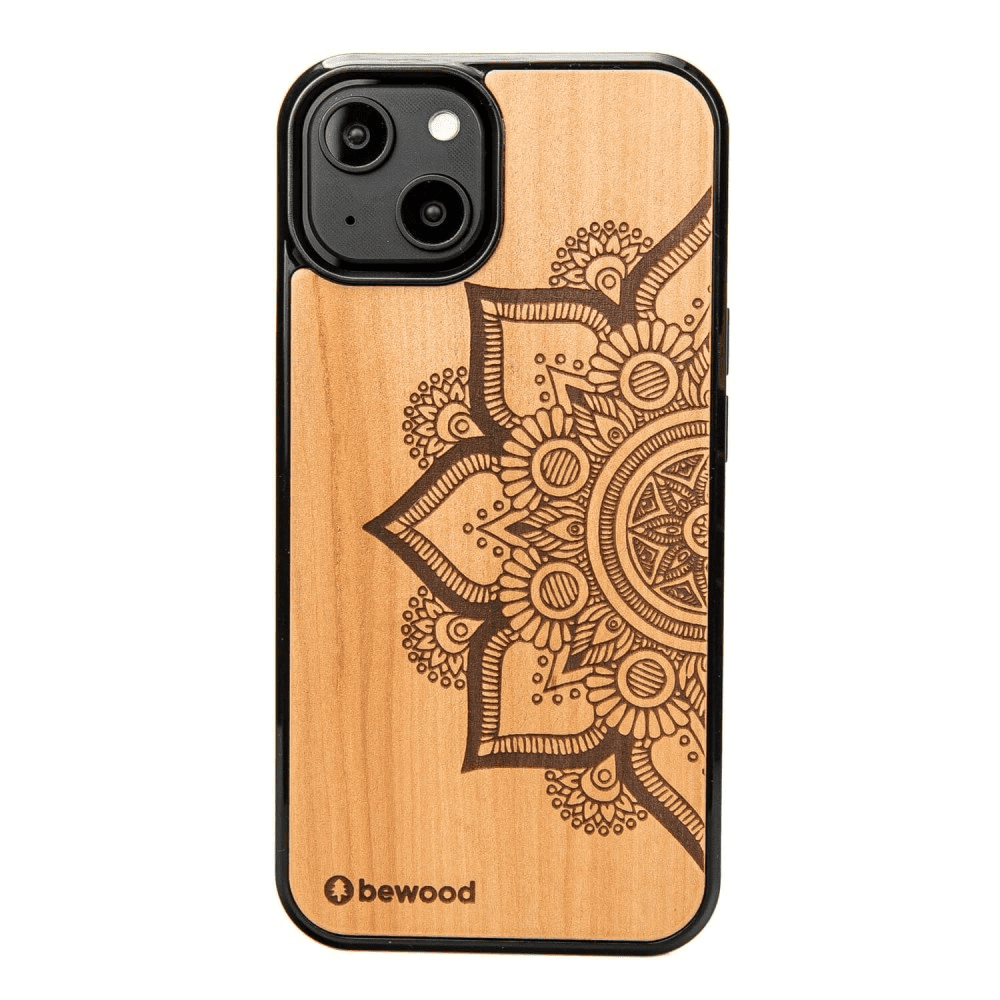 Dřevěné pouzdro Bewood Mandala Apple pro iPhone 15 - světle hnědé 5907511788777