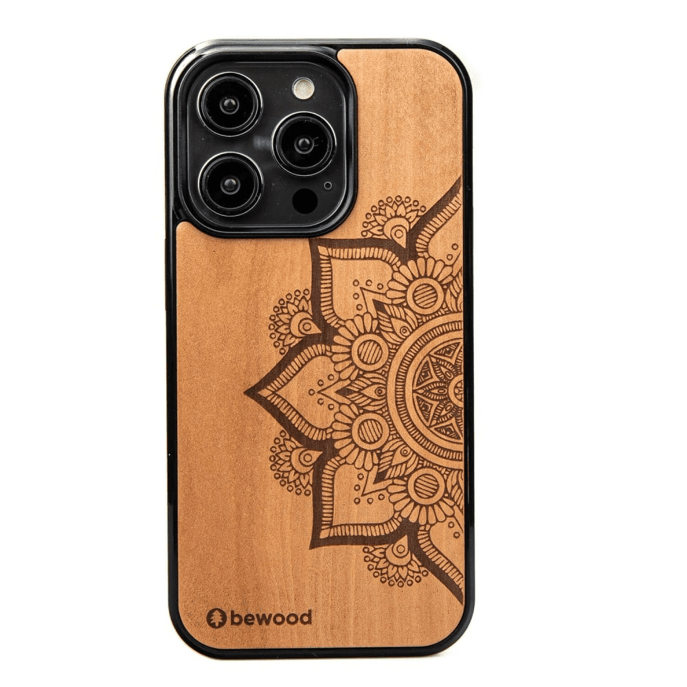 Dřevěné pouzdro Bewood Mandala Apple pro iPhone 15 Pro - světle hnědé 5907511789392