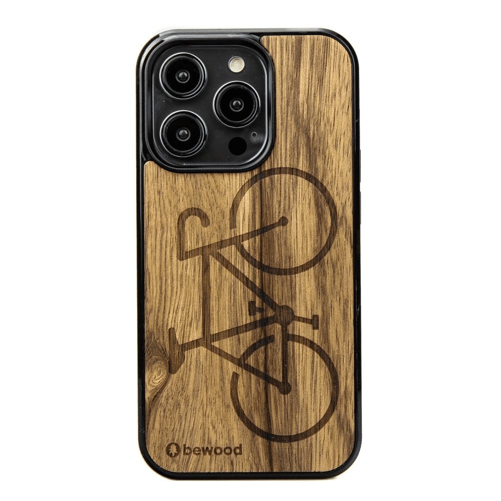 Dřevěné pouzdro Bewood Bike Limba pro iPhone 15 Pro - světle hnědé 5907511789378