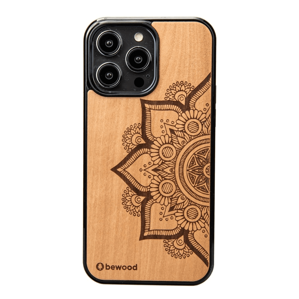 Dřevěné pouzdro Bewood Mandala Apple pro iPhone 15 Pro Max - světle hnědé 5907511789705