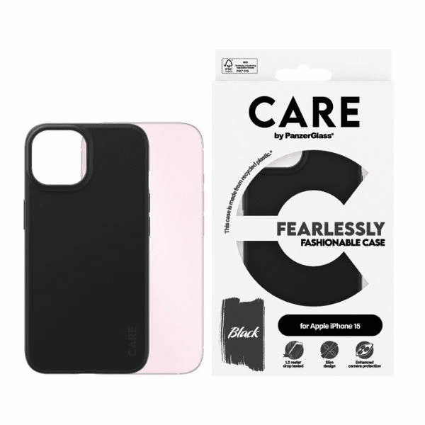 CARE by PanzerGlass Fearlessly Fashionable Case pro iPhone 15 - černá