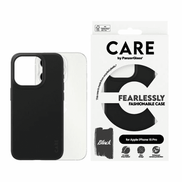 CARE by PanzerGlass Fearlessly Fashionable Case pro iPhone 15 Pro - černé