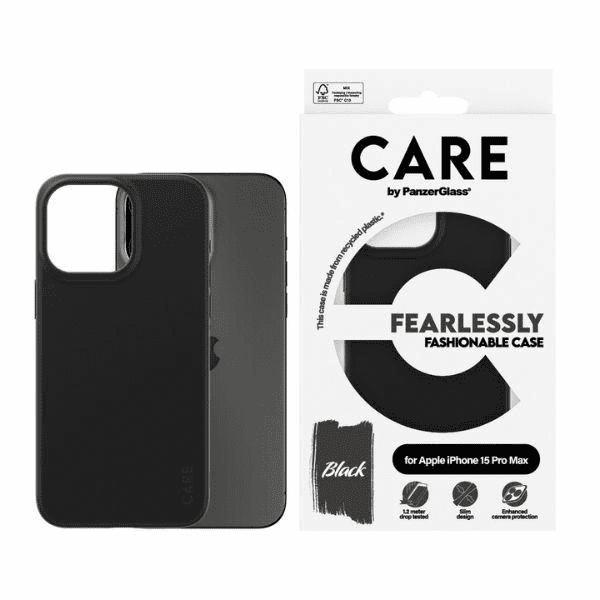 CARE by PanzerGlass Fearlessly Fashionable Case pro iPhone 15 Pro Max - černé