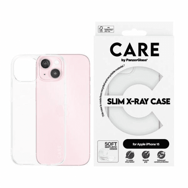 CARE by PanzerGlass Slim X-Ray Case pro iPhone 15 - čirý