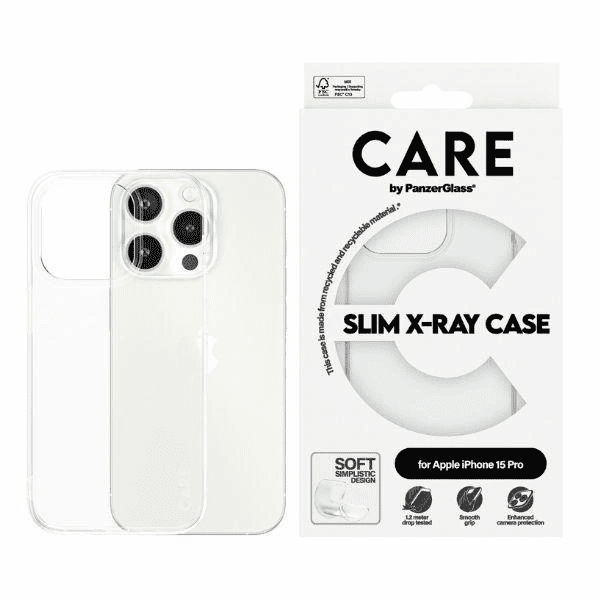 CARE by PanzerGlass Slim X-Ray Case pro iPhone 15 Pro - čirý