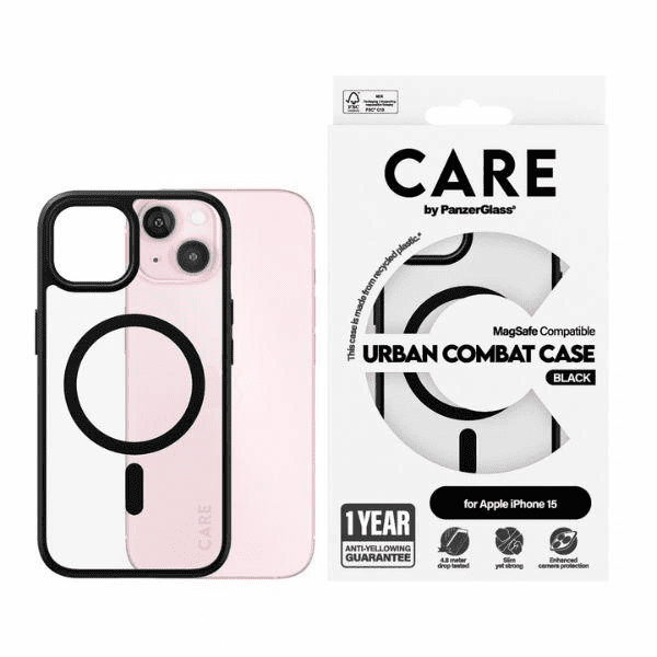 CARE by PanzerGlass Urban Combat Case MagSafe pro iPhone 15 - černý