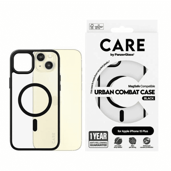 CARE by PanzerGlass Urban Combat Pouzdro MagSafe pro iPhone 15 Plus - černé