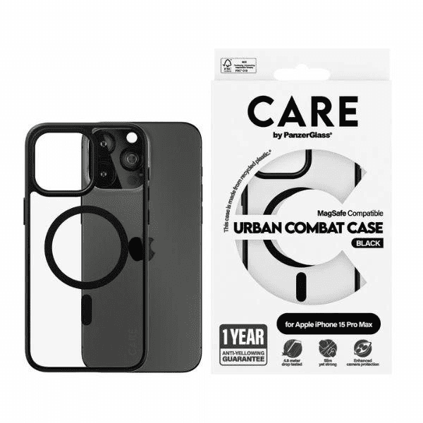 CARE by PanzerGlass Urban Combat Pouzdro MagSafe pro iPhone 15 Pro Max - černé