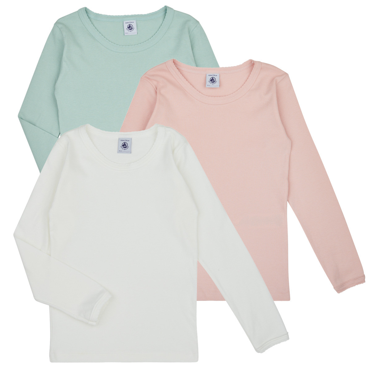 Petit Bateau  LOT MANCHES LONGUES X3  ruznobarevne