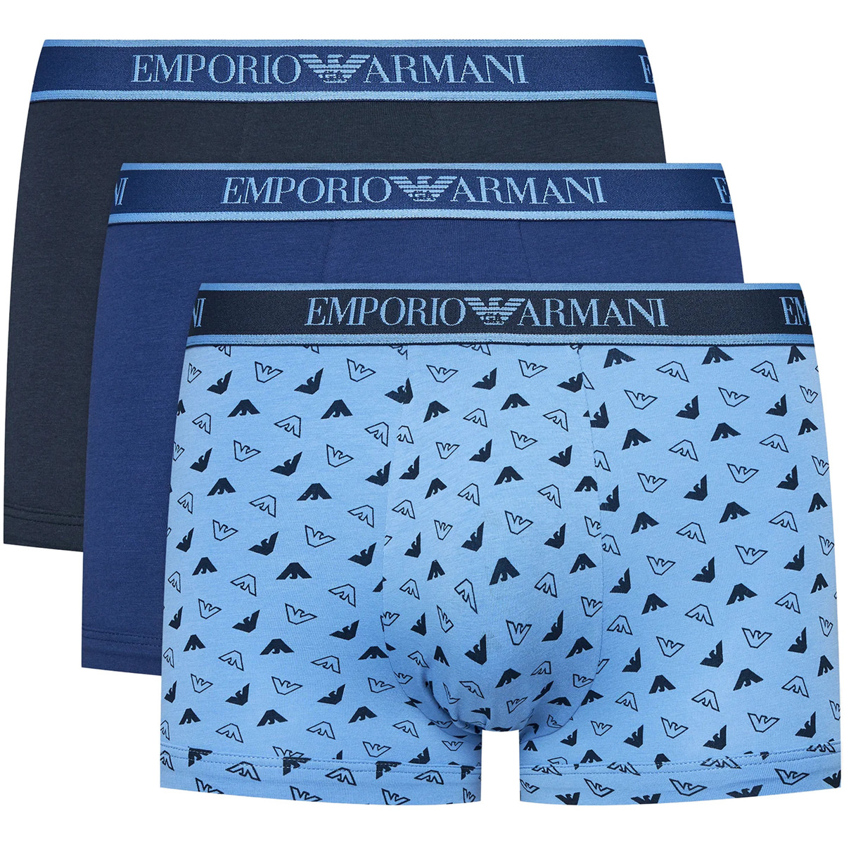 Emporio Armani EA7  3 PACK TRUNK 112130 4F717  Modrá