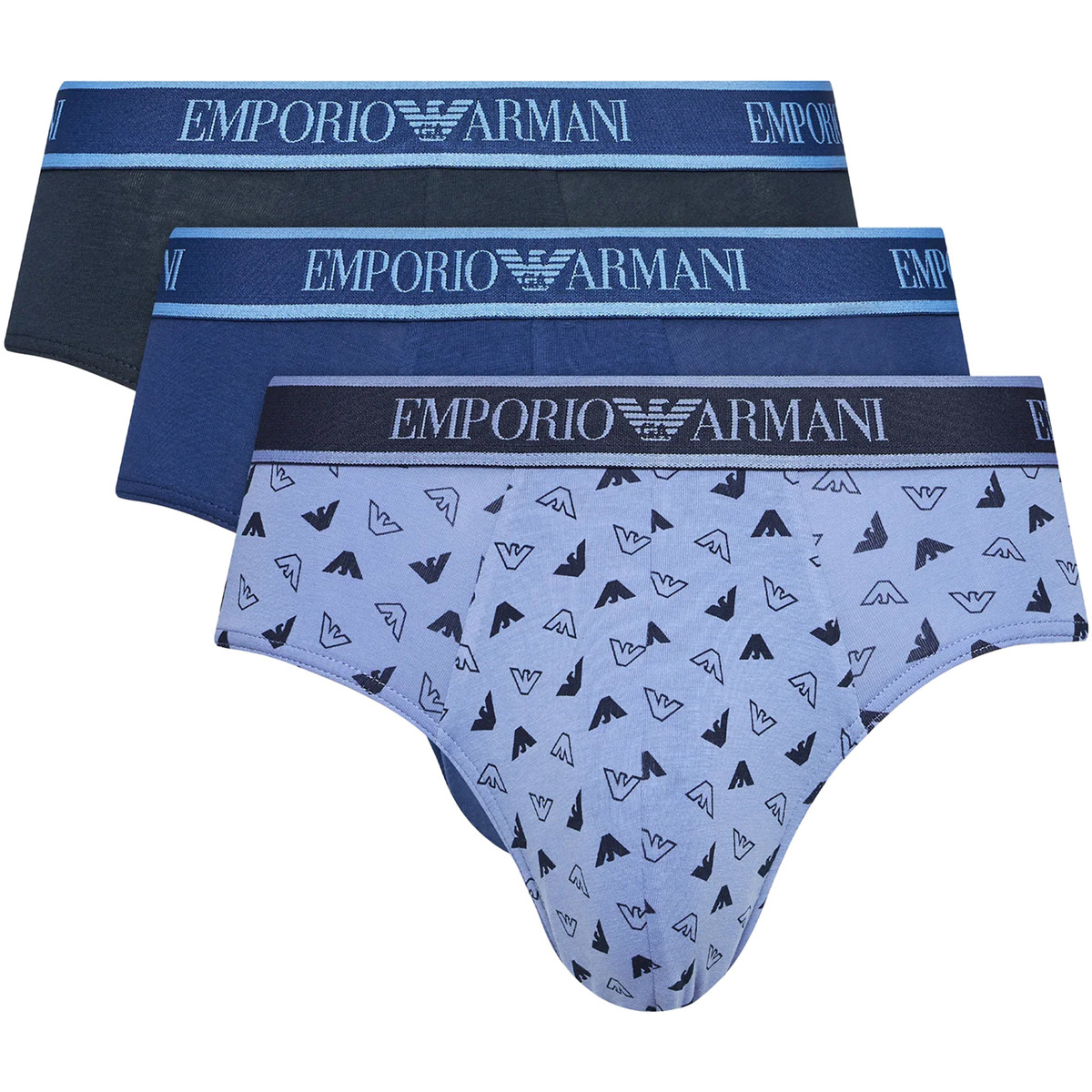 Emporio Armani EA7  3 PACK BRIEF 112132 4F717  Modrá