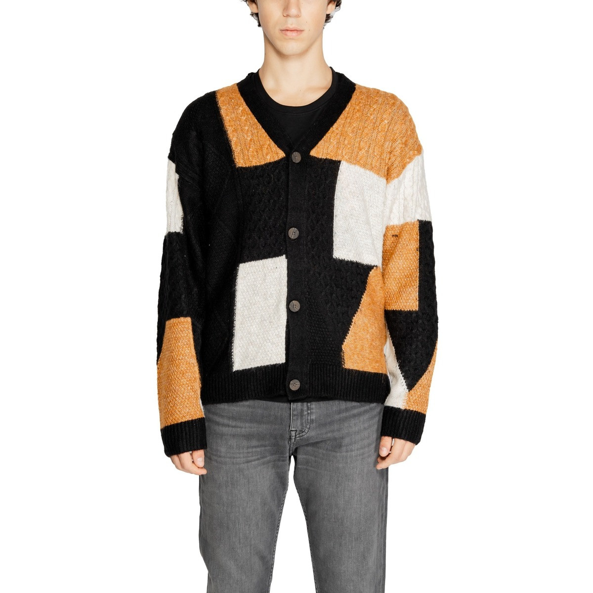 Jack & Jones  JPRBLUMARKUS KNIT MIX CABLE 12259701  Černá