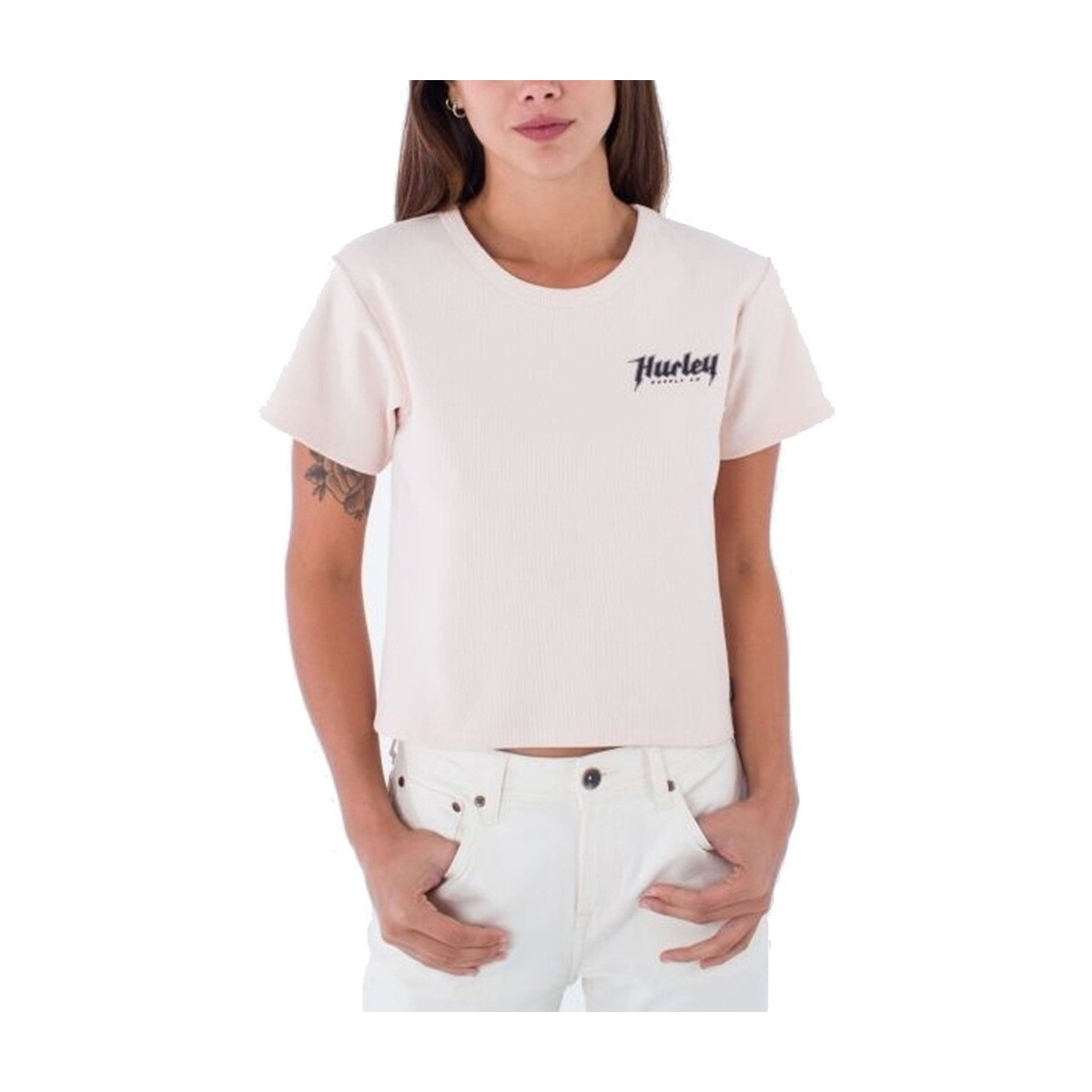 Hurley  TOMGIRL BABY RIB TEE  Růžová