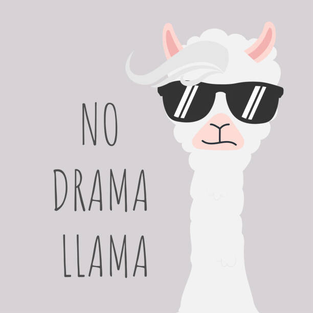 Nesser3321 Ilustrace Cute Llama design with no drama, Nesser3321, 40 × 40 cm