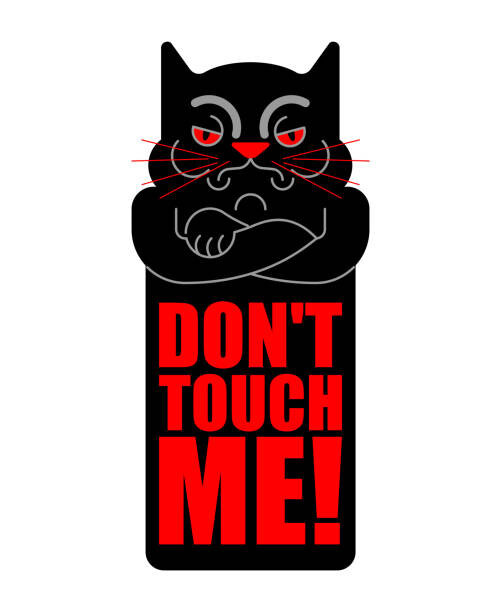 MaryValery Ilustrace Dont touch me. Grumpy cat. Vector illustration, MaryValery, 35 × 40 cm