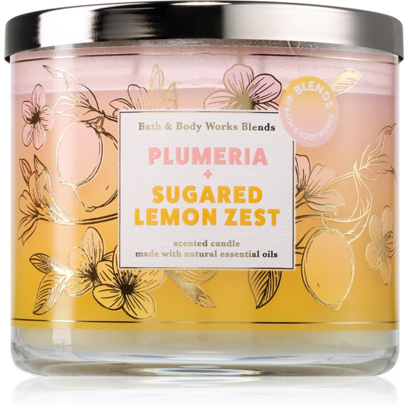 Bath & Body Works Plumeria & Sugared Lemon Zest vonná svíčka 411 g